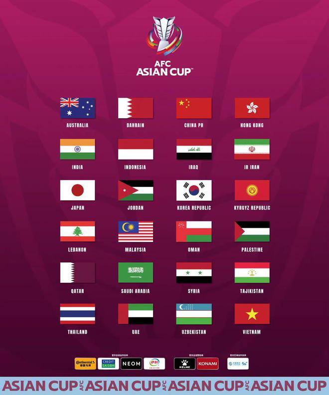 亚洲杯分档出炉：国足第二档 世界杯6强为种子队